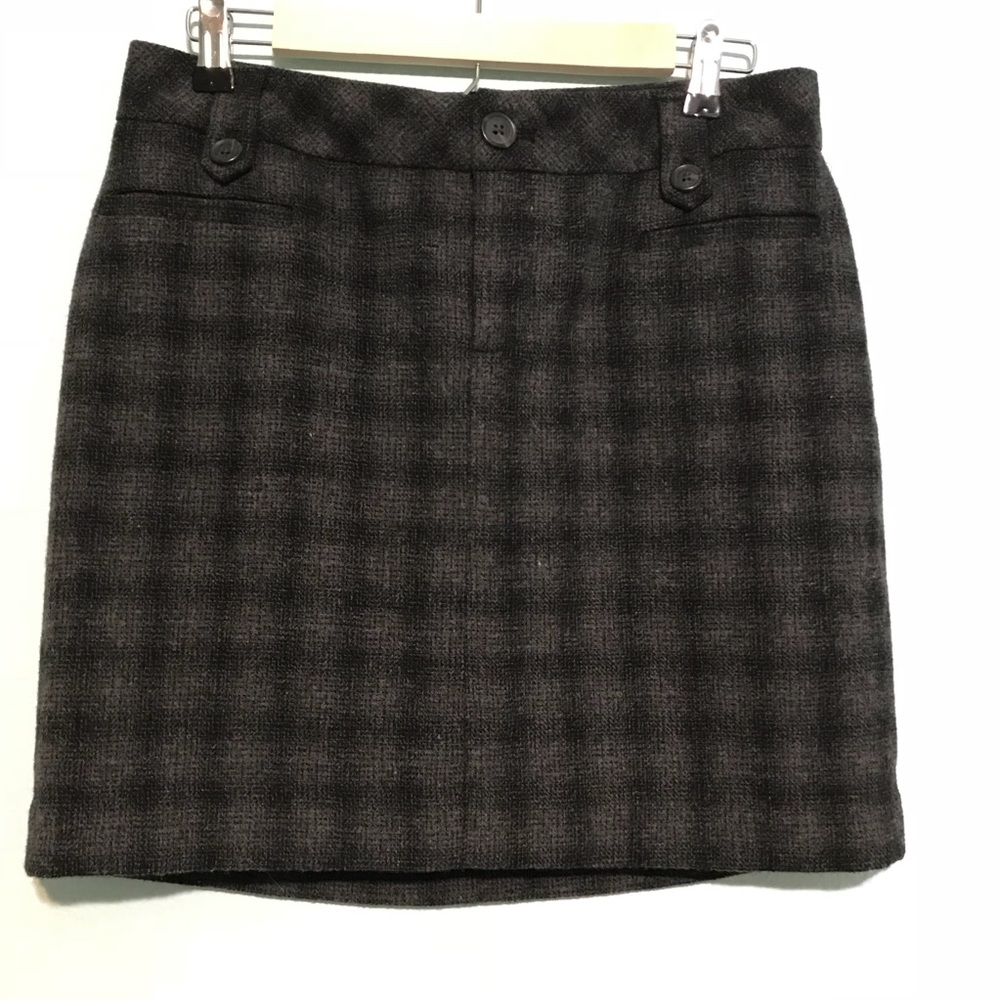 Eddie Bauer Wool Plaid Skirt Size P4